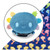 Plushie Tote Bag: Dark Blue Rainbow Axolotls Tote Bag + Blue (Rainbow Gills) Axolotl Plushie