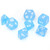 Dice and Gaming Accessories Polyhedral RPG Sets: Blue and Turquoise - Frosted: Mini-Polyhedral -Caribbean Blue/white (7)