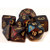 Dice and Gaming Accessories Polyhedral RPG Sets: Scarab: Mini-Polyhedral - Blue Blood/gold (7)