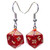 Glitter Ruby Mini d20 Hook Earrings