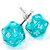 Translucent Teal Mini d20 Stud Earrings 