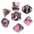 Dice and Gaming Accessories Polyhedral RPG Sets: Gemini: Mini-Polyhedral Black-Pink/white 7-Die Set