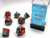 Dice and Gaming Accessories Polyhedral RPG Sets: Gemini: Mini-Polyhedral Red-Teal/gold 7-Die Set