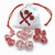 Dice and Gaming Accessories Polyhedral RPG Sets: Acrylic Clear/Red Slashing Damage Dice Set  (14)