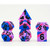 Dice and Gaming Accessories Polyhedral RPG Sets: 16mm Bisexual Pride Sharp Edge Silicone Rubber Poly Dice Set (7)