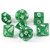 Glitter Polyhedral: Green and White 7 Set (Hook Top)