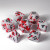 Dice and Gaming Accessories Polyhedral RPG Sets: White and Clear - Color Spray - Red (7)