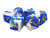 Dice and Gaming Accessories Polyhedral RPG Sets: Blue and Turquoise - Blue & White w/ Gold - Silicone (7)