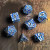 Dice and Gaming Accessories Polyhedral RPG Sets: Metal and Metallic - Tiger Stripe with Silver & Blue - Metal (7)