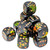 Dice and Gaming Accessories D6 Sets: Black and Grey - Brush: 16mm D6 Deep Forest/Gold (12)