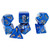 Dice and Gaming Accessories Polyhedral RPG Sets: Blue and Turquoise - Brush: Wavebreak/Gold (7)