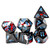 Dice and Gaming Accessories Polyhedral RPG Sets: Black and Grey - Brush: Dark Side/Blue (7)