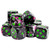 Dice and Gaming Accessories D6 Sets: Black and Grey - Brush: 16mm D6 Paintball/Green (12)