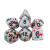 Dice and Gaming Accessories Polyhedral RPG Sets: White and Clear - Multi-Colored Splatter Dice (7)