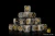 Dice and Gaming Accessories D6 Sets: Black and Grey - Cogs of Chaos Dice - Corrupted Steel (25) Square Corner