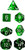 Dice and Gaming Accessories Polyhedral RPG Sets: Yellow and Green - Translucent: Poly Green/White (7) Revised