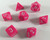 Dice and Gaming Accessories Polyhedral RPG Sets: Opaque: Pink/White (7)