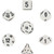 Dice and Gaming Accessories Polyhedral RPG Sets: White and Clear - Opaque: White/Black (7)