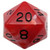 Dice and Gaming Accessories Polyhedral RPG Sets: d20 Single 35mm Mega RDwh w/BK #
