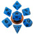 Dice and Gaming Accessories Polyhedral RPG Sets: Blue and Turquoise - 7-Set Mini: 10mm: Glow BU w/BK Numbers