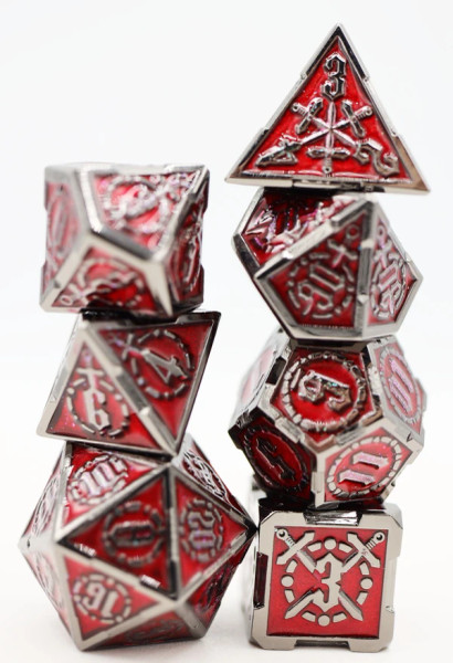 Dice and Gaming Accessories Polyhedral RPG Sets: Red and Orange - Blood Sword - Metal (7)