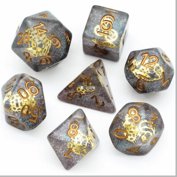 Dice and Gaming Accessories Polyhedral RPG Sets: Stuff-Inside - Glitter Gearwheel (7)
