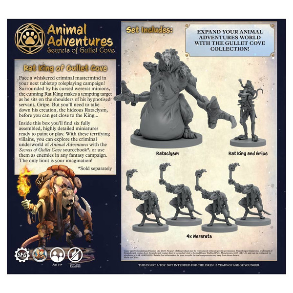 RPG Miniatures: Adventurers - Animal Adventures: Secrets Of Gullet Cove - Rat King Of Gullet Cove