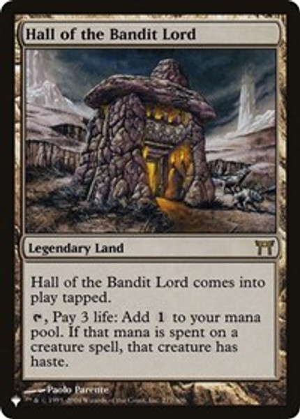 Hall of the Bandit Lord - The List