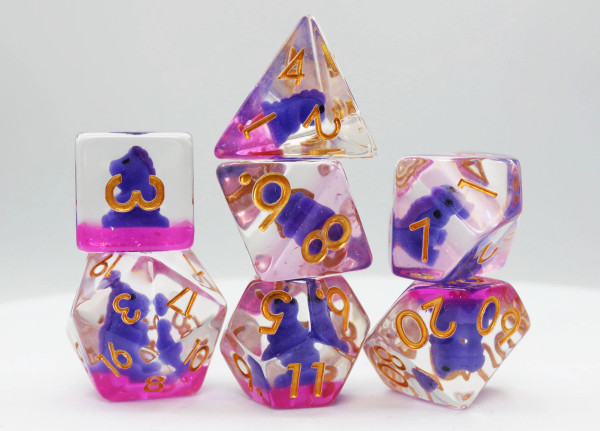 Dice and Gaming Accessories Polyhedral RPG Sets: Stuff-Inside - Purple T-Rex (7)