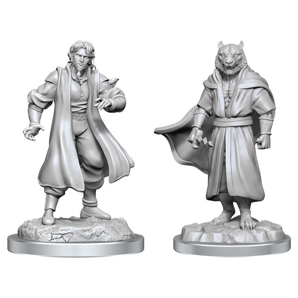 RPG Miniatures: Monsters and Enemies - Critical Role Unpainted Minis: Male Human Sorcerer Merchant & Tiger Demon