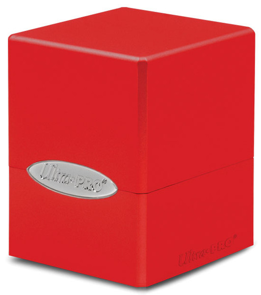 Deck Boxes: Premium Single Dboxes - Satin Cube Deck Box - Apple Red