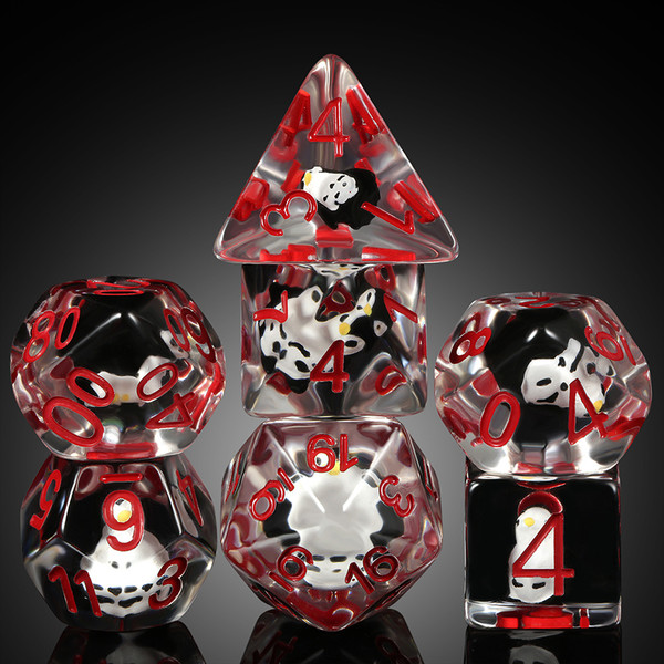 Dice and Gaming Accessories Polyhedral RPG Sets: Transparent/Translucent - Penguin - Resin (7)