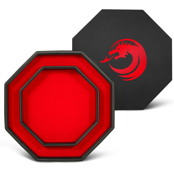 Dice and Gaming Accessories Dice Towers and Trays: Red Octagon Dice Tray