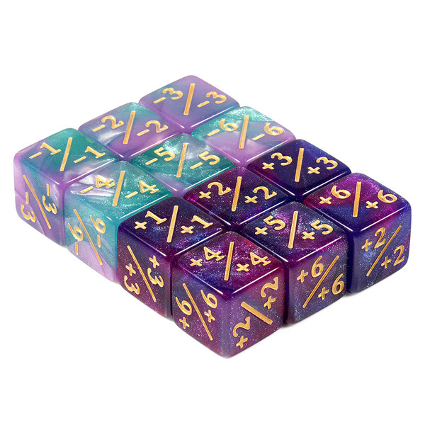 Dice and Gaming Accessories Other Gaming Accessories: Positive/Negative Counters (12) (Cyan/Purple)