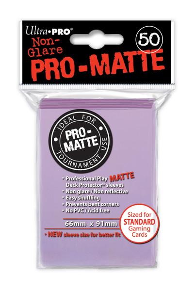 Card Sleeves: Solid Color Sleeves - Pro-Matte Standard Deck Protectors - Lilac (50)