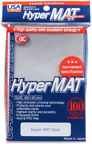 Card Sleeves: Sleeves: Full Size Hyper Matte Clear (100) USA Pack