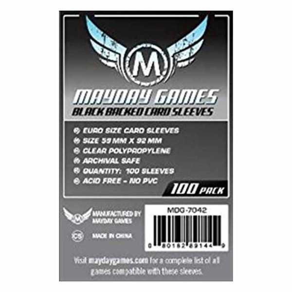 Euro Card Sleeve -Black Backed (100)