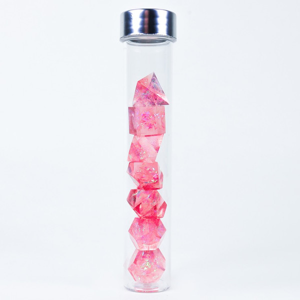 Dice and Gaming Accessories Polyhedral RPG Sets: RPG Dice Set (7): Cloak & Dagger - Pink