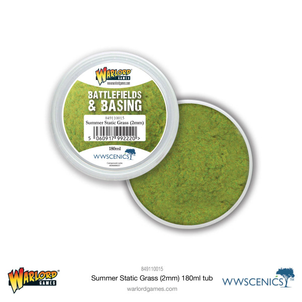 Basing Material and Textures: Battlefields & Basing: Summer 2mm Static Grass (180ml)