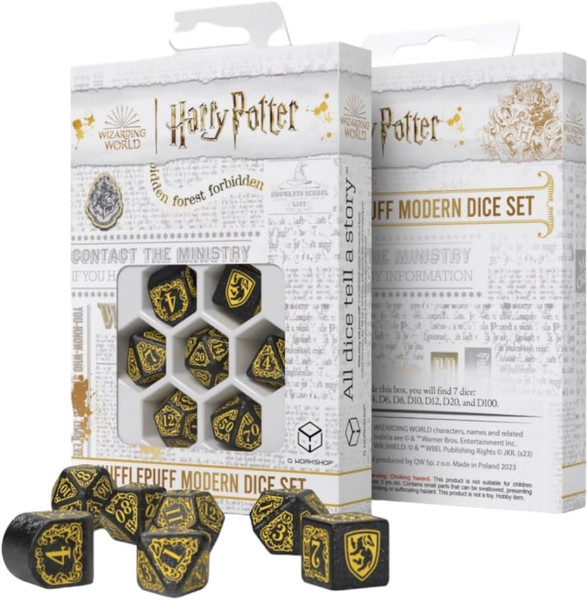 Dice and Gaming Accessories Q-Workshop: Harry Potter Dice: Hufflepuff Black Set