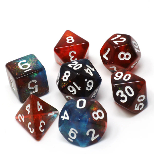 Dice and Gaming Accessories Polyhedral RPG Sets: Red and Orange - Dragon Scale (7)