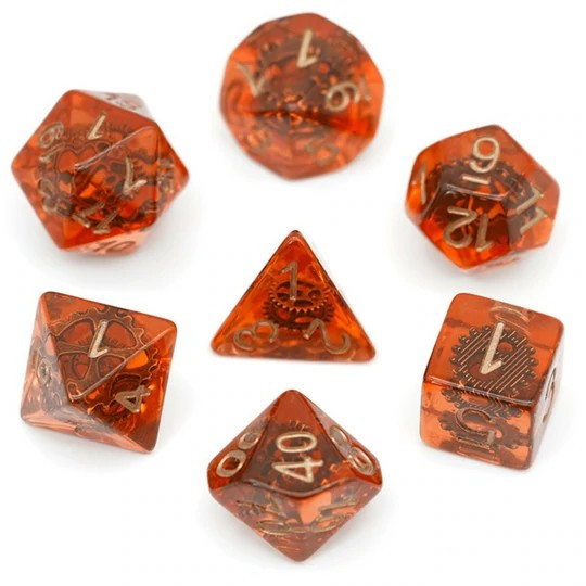 Dice and Gaming Accessories Polyhedral RPG Sets: Stuff-Inside - Copper Gears (7)