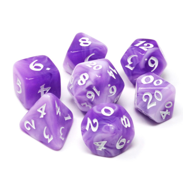 Dice and Gaming Accessories Polyhedral RPG Sets: Purple and Pink - Elessia Wisteria Winds (7)