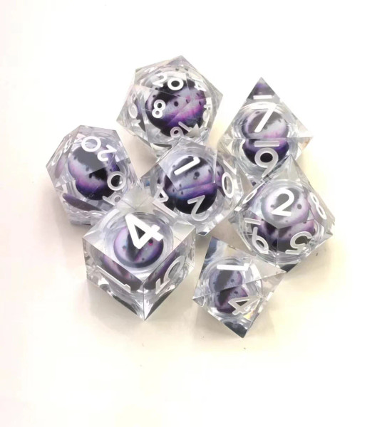 Dice and Gaming Accessories Polyhedral RPG Sets: Stuff-Inside - Medusa's Gaze - Sharp Edge Moving Eye (7)