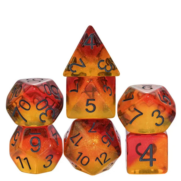 Dice and Gaming Accessories Polyhedral RPG Sets: Red and Orange - Fiery Sweets (7)