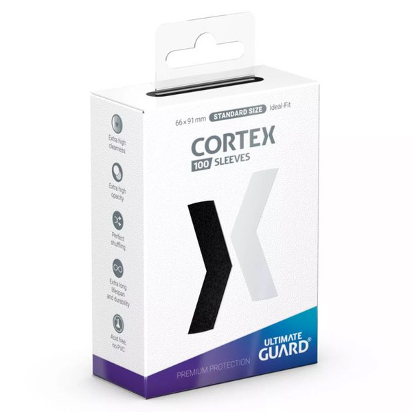 Card Sleeves: Solid Color Sleeves - Cortex Sleeves Standard Size - Glossy Black (100)