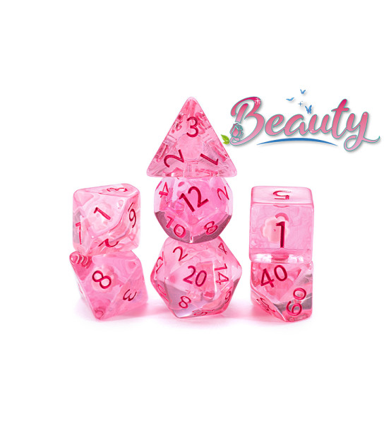 Dice and Gaming Accessories Polyhedral RPG Sets: Purple and Pink - Inclusion: Beauty (7) Dice and Gaming Accessories Polyhedral RPG Sets: Purple and Pink - Inclusion: Beauty (7)