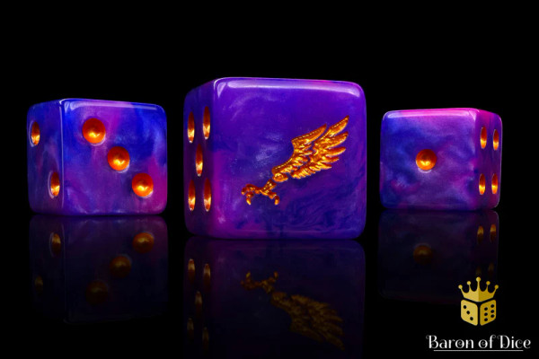 Dice and Gaming Accessories D6 Sets: Purple and Pink - Children of Profligacy Dice - Gold (25) Square Corner 