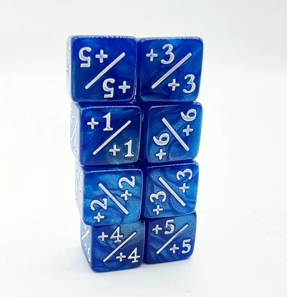 Dice and Gaming Accessories Other Gaming Accessories: +1/+1 Pearl Blue Counters (8)