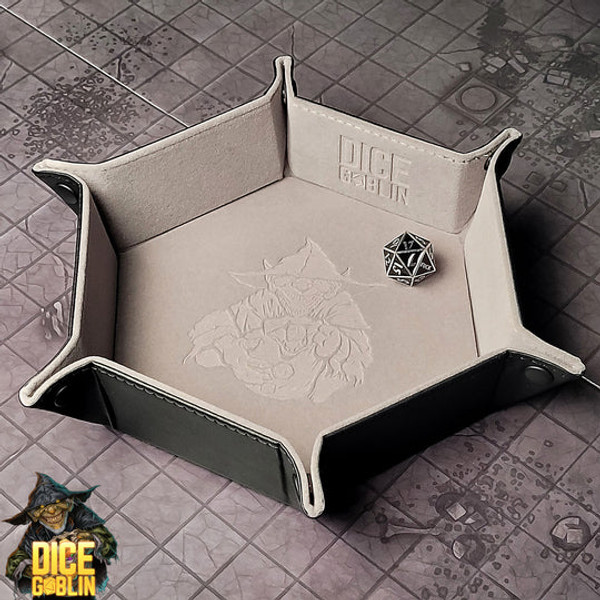 Dice and Gaming Accessories Dice Towers and Trays: Gray Dice Goblin Hexagon Snap Folding Dice Tray